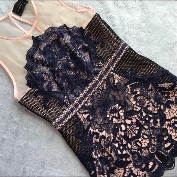 Dress Forum Dresses & Skirts - Dress Forum Illusion Yoke Lace Mini Dress